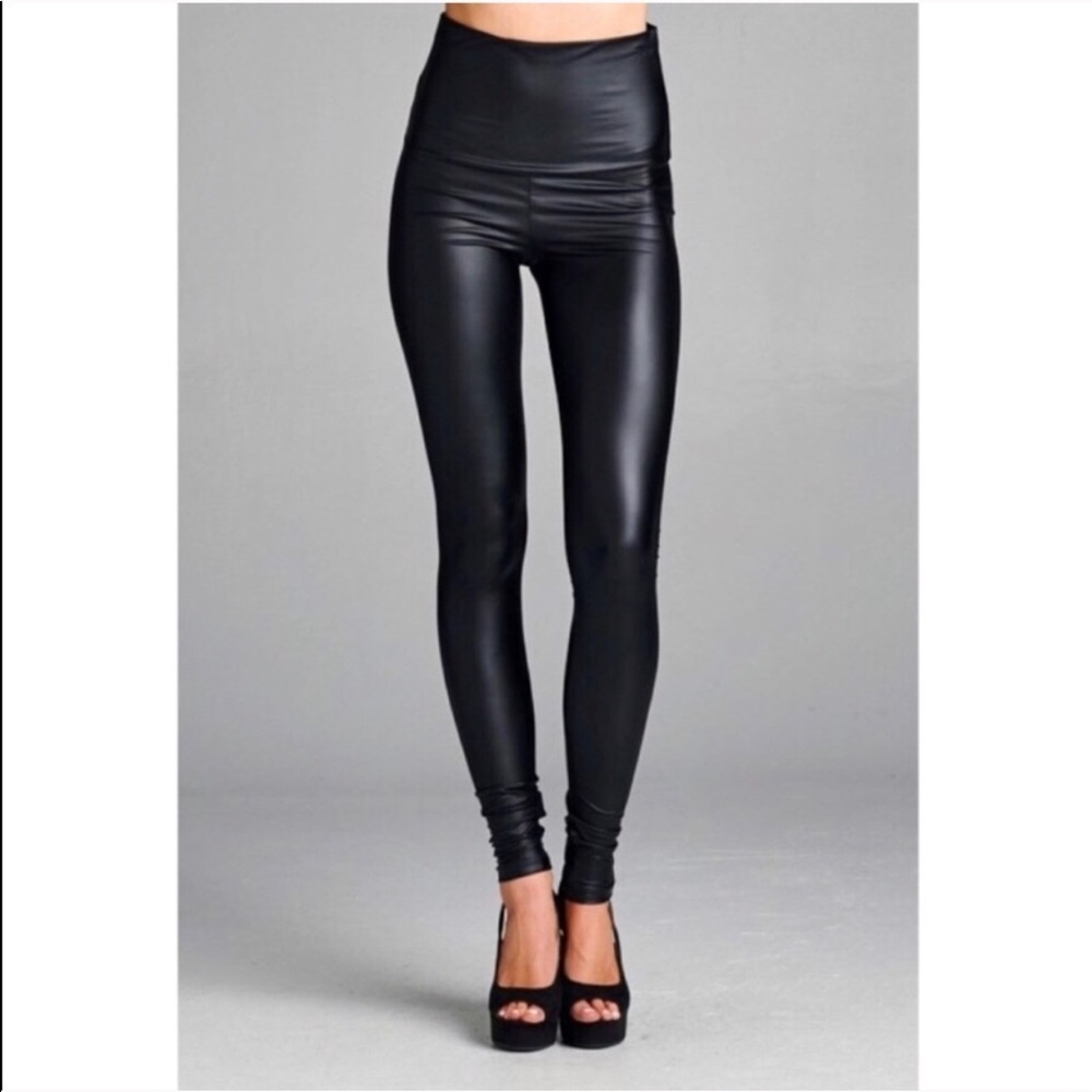 S-XL Avail! High Waisted Vegan Leather Leggings